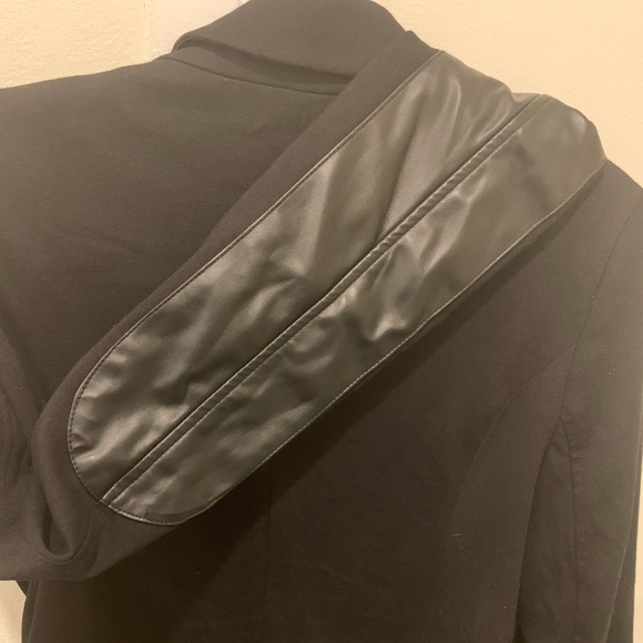 Faux Leather Sleeved Blazer - Picture 2 of 3